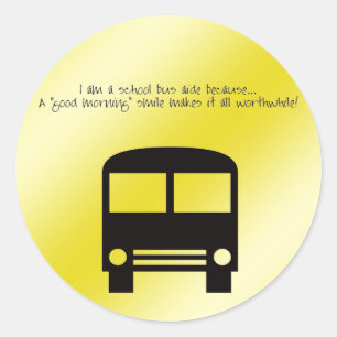 Buss Aide A Bra God morgon Smile Black Buss Runt Klistermärke