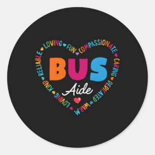 Buss Aide Squad Back to school för Buss Team Runt Klistermärke