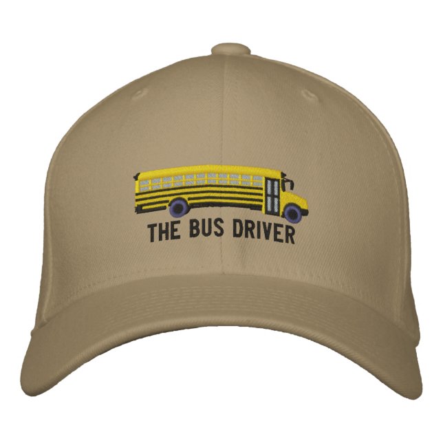 Buss Anpassningsbar Driver School Buss Embroidery Broderad Keps (Framsida)