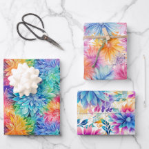 Buss Blommigt Tie Dye mönster set 6