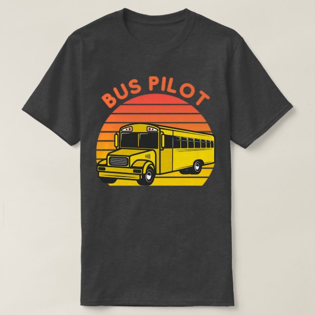 Buss-Buss-trafikpiloten Retro Vin T Shirt (Design framsida)