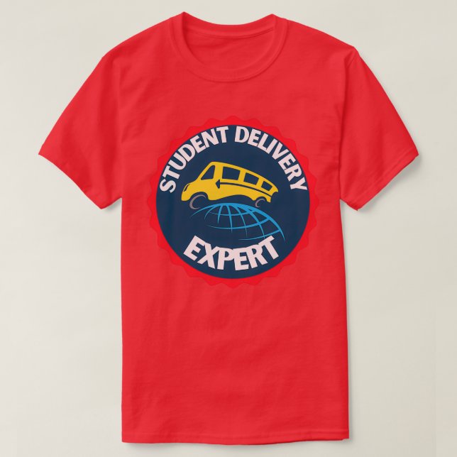 buss-chaufför i student, expertskola i t shirt (Design framsida)