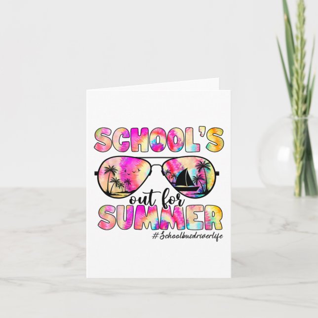 Buss-chauffören är ute för sommartid, färglösa sol kort (Framsida)