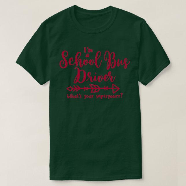 Buss-chaufförer från skolelsens superkraftskole t shirt (Design framsida)