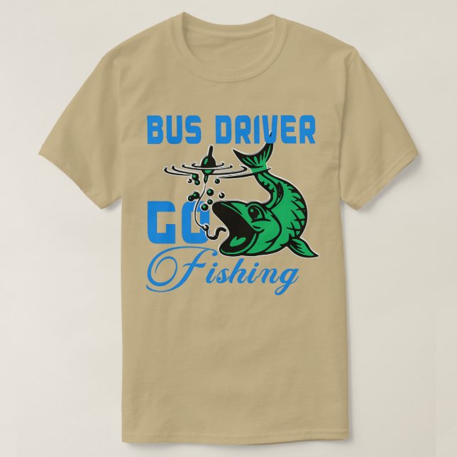 buss-chaufförer går och fiskar t shirt (Design framsida)