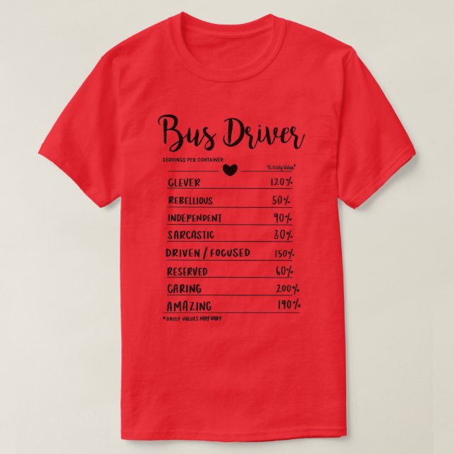 Buss-chaufförer T Shirt (Design framsida)