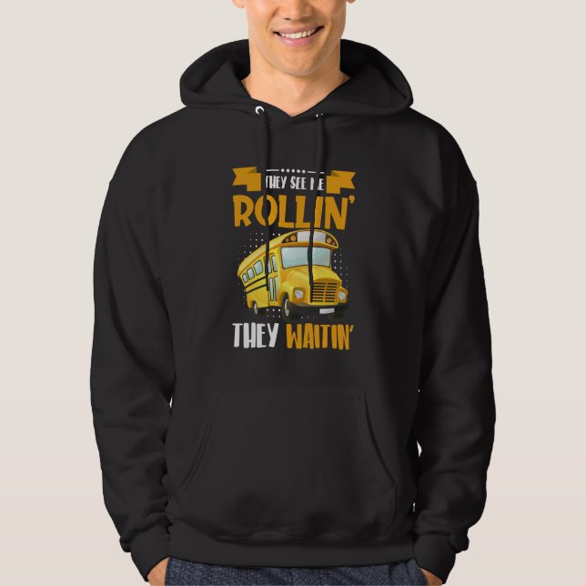 Buss-design för chaufförer för Buss eller skolbuss Hoodie (Framsida)