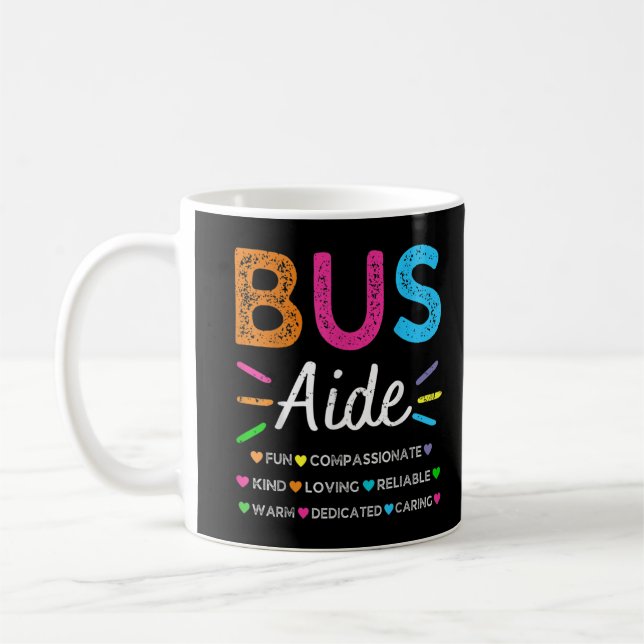 Buss Driver Aide Back to school Matching Group Squ Kaffemugg (Vänster)