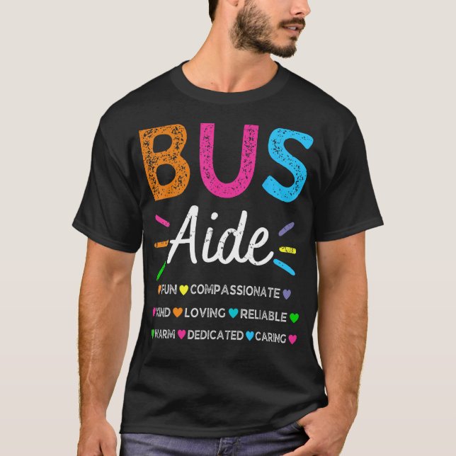 Buss Driver Aide Back to school Matching Group Squ T Shirt (Framsida)