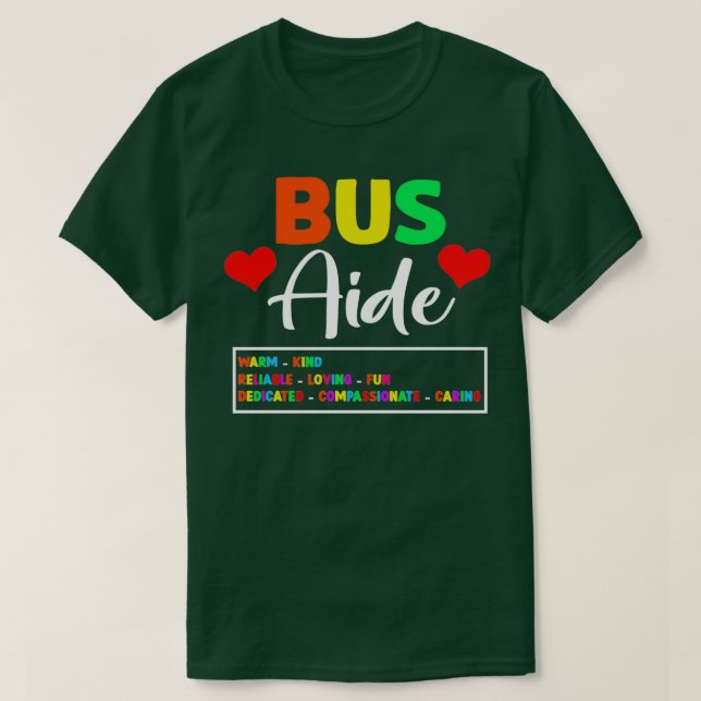 Buss Driver Aide Cute School T Shirt (Design framsida)