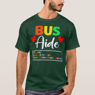 Buss Driver Aide Cute School T Shirt