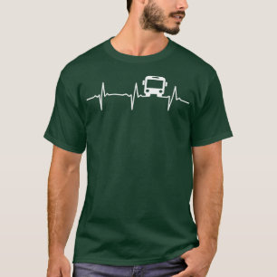 Buss Driver Heartslag Schoolbus Driver School Buss T Shirt