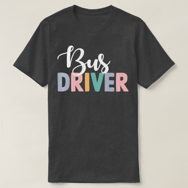 Buss-drivrutin för skolsupportlärare t shirt (Design framsida)