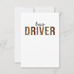 Buss-drivrutin Leopard Print Funny Tack Kort
