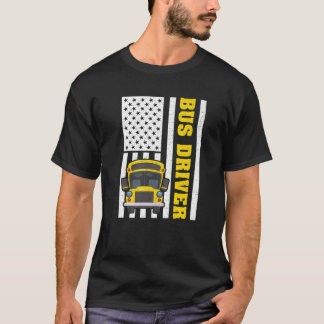 Buss-drivrutin Retro American Flagga Buss Driver 4 T Shirt
