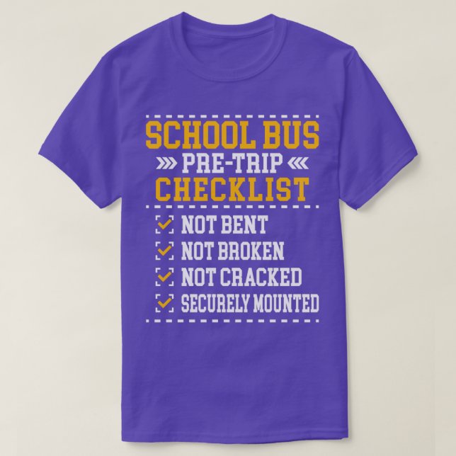 Buss-drivrutinen Funny Sayi, Buss PreTrip Checklis T Shirt (Design framsida)