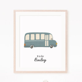 Buss första Brev Nursery Wall Art Poster