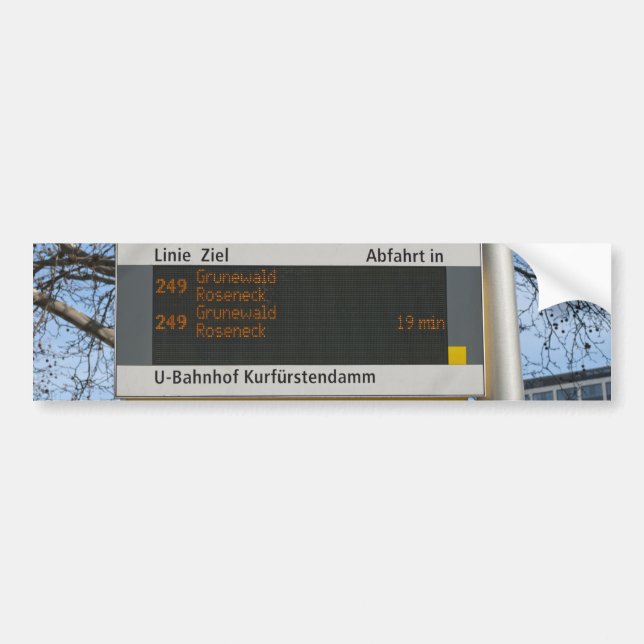 Buss hållplatsskylt i Berlin Bildekal (Framsidan)