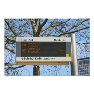 Buss hållplatsskylt i Berlin Fototryck
