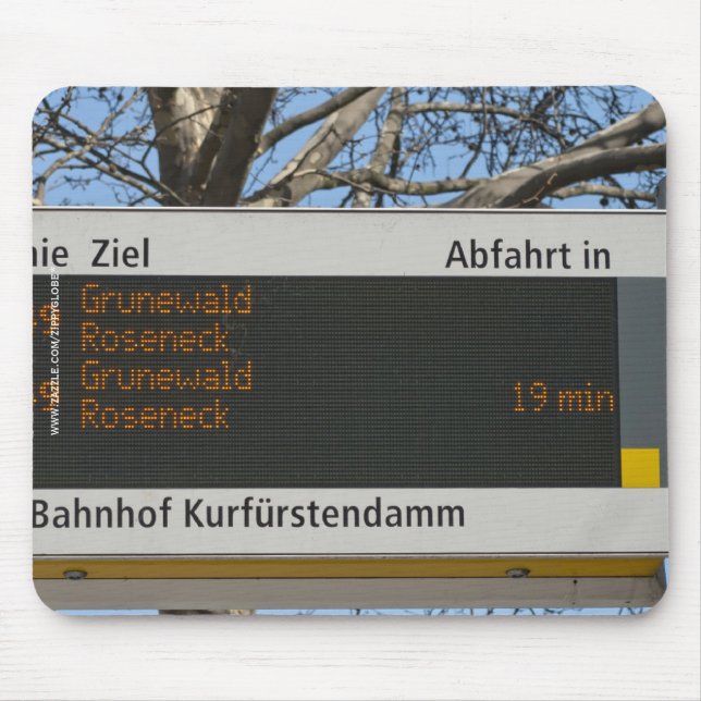 Buss hållplatsskylt i Berlin Musmatta (Framsidan)