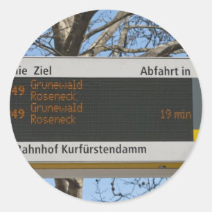 Buss hållplatsskylt i Berlin Runt Klistermärke