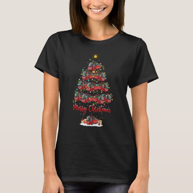 Buss Julgran Ljus Santa Buss Julafton i T Shirt (Framsida)