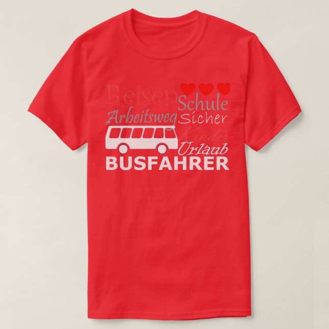 Buss-julklapp för chauffören i buss t shirt (Design framsida)