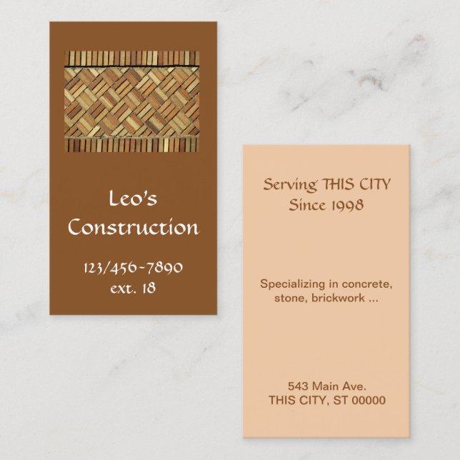 Buss. Kort - Brick Inslag (Fram/baksida)