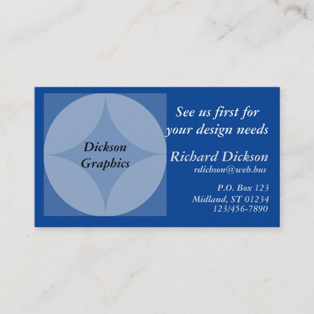 Buss. Kort - Cirklar och diagonaldiagram (Framsida)