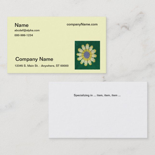 Buss. Kort - Crochet mönster - Daisy (Fram/baksida)