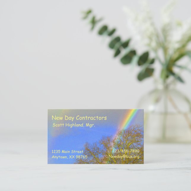 Buss. Kort - Dubblans regnbåge över Träd (Stående Fram)