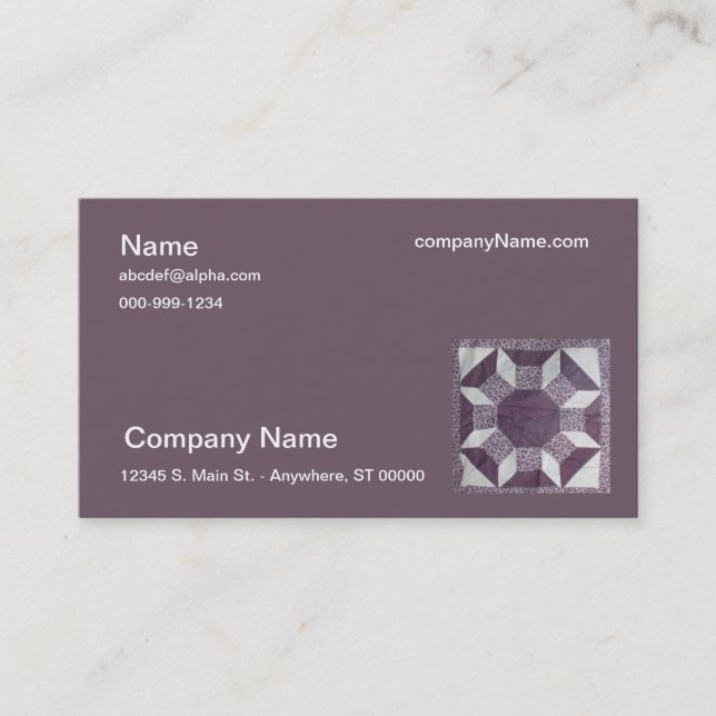 Buss. Kort - Lila Quilt mönster (Framsida)