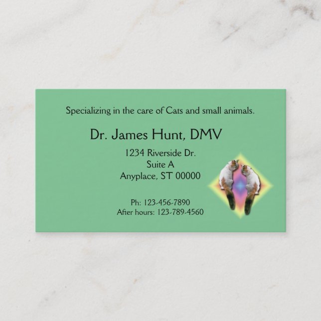 Buss. Kort - Veterinär - Katter i regnbågsdiamant (Framsida)