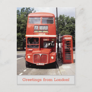 Buss och telefonlucka London 1998 Vykort