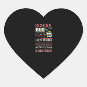 Buss Safety Regler T, School Buss Driver Hjärtformat Klistermärke