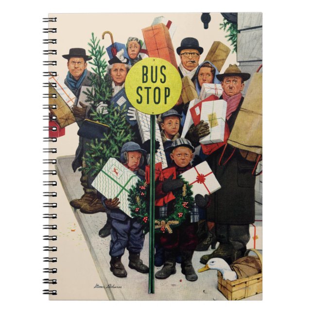 Buss Stop vid jul Anteckningsbok (Framsidan)