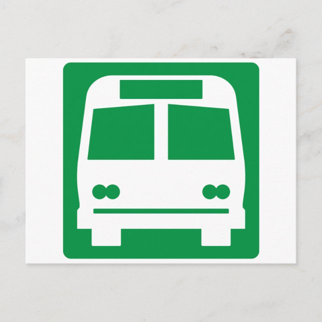 Buss stoppskylt vykort (Framsida)