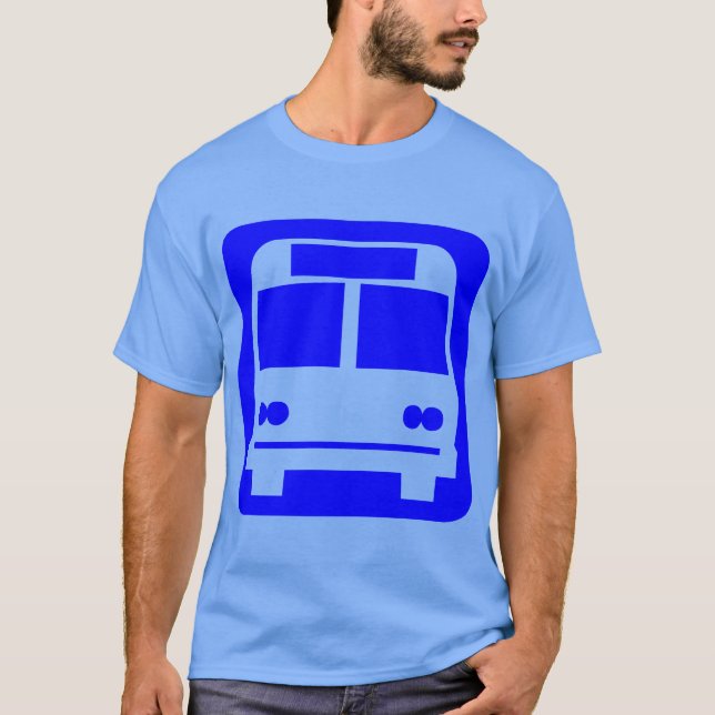 Buss-symbol - blått tee (Framsida)