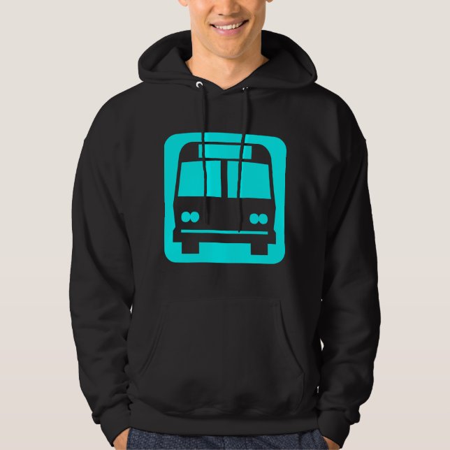 Buss-symbol - cyan hoodie (Framsida)