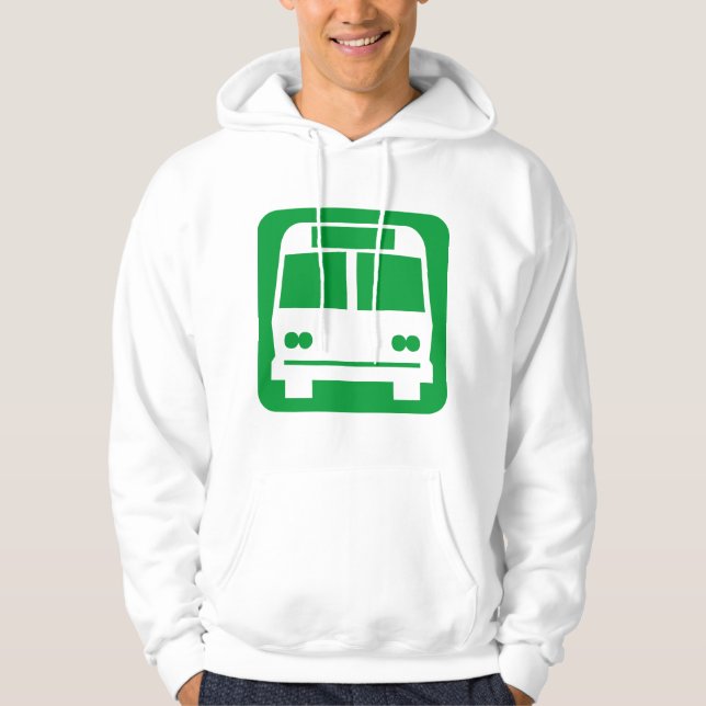 Buss-symbol - Grönt av gräs Hoodie (Framsida)