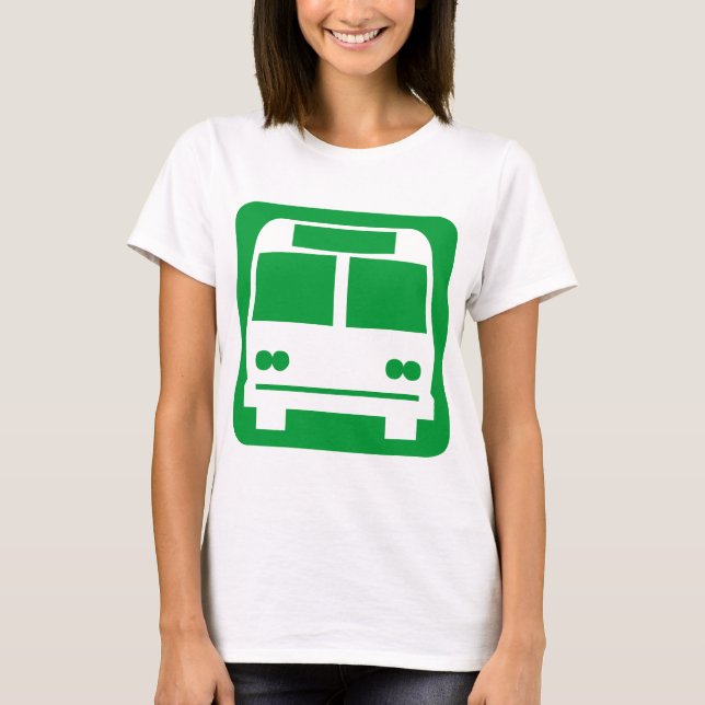 Buss-symbol - Grönt av gräs T Shirt (Framsida)