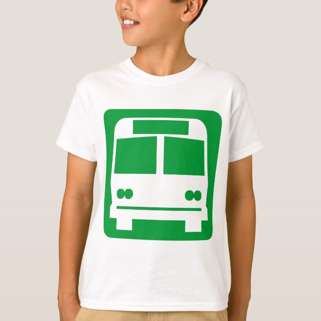 Buss-symbol - Grönt av gräs T-shirt (Framsida)