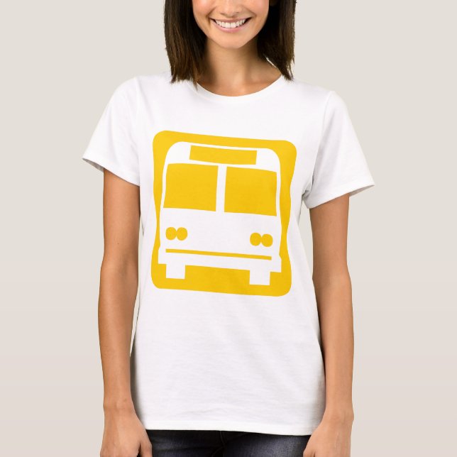 Buss-symbol - orangegult t-shirt (Framsida)