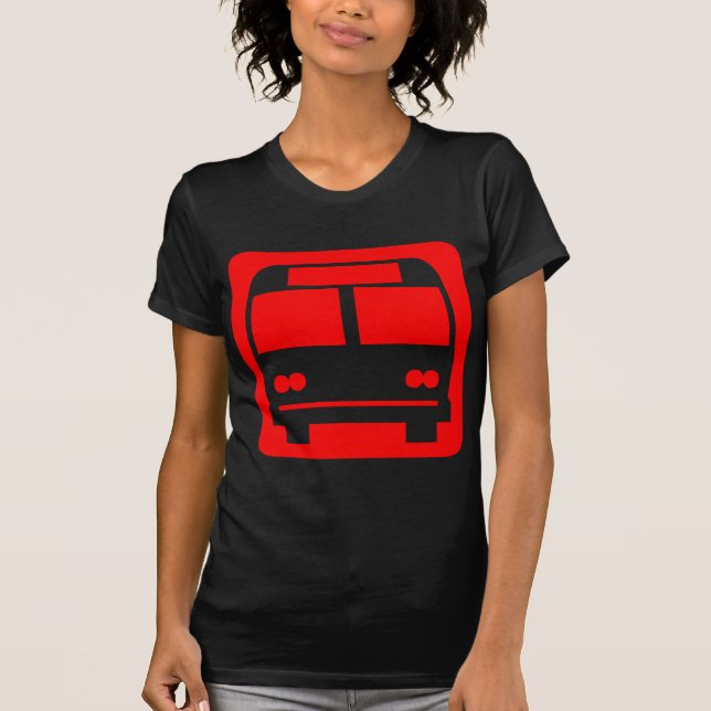 Buss-symbol - röd t-shirt (Framsida)