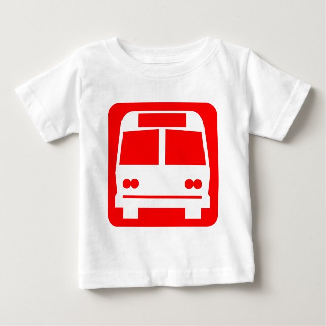 Buss-symbol - röd t shirt (Framsida)