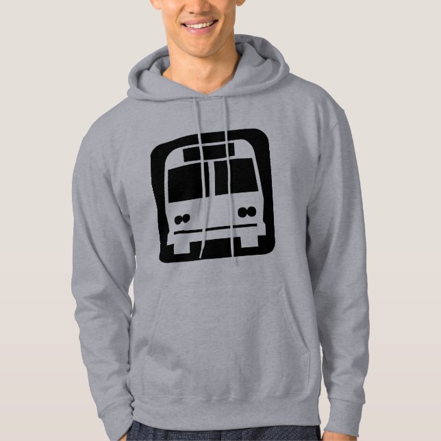 Buss-symbol - svart hoodie (Framsida)