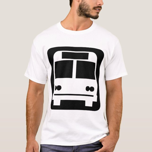 Buss-symbol - svart t-shirt (Framsida)