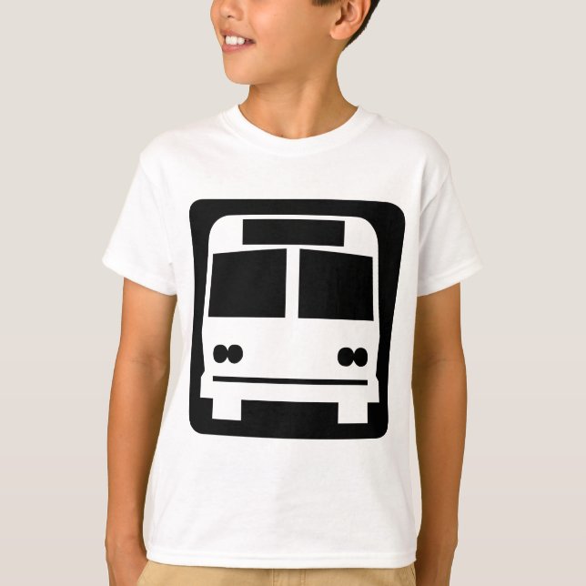Buss-symbol - svart tee (Framsida)