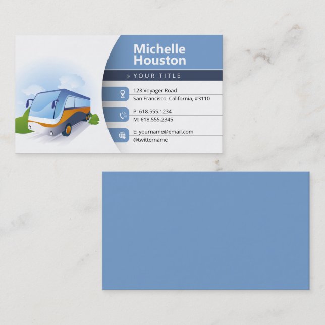 Buss Tour | Resa Agent Visitkort (Fram/baksida)