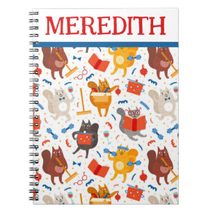 Bussar katter över hela den bärbara skrivaren anteckningsbok